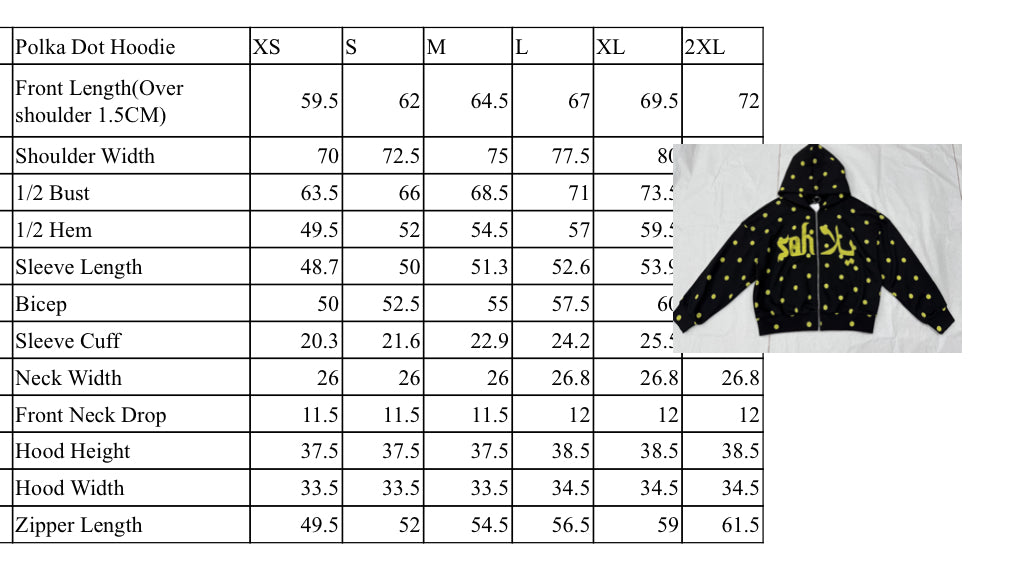 POLKA DOT ZIP UP HOODIE (BLUE)