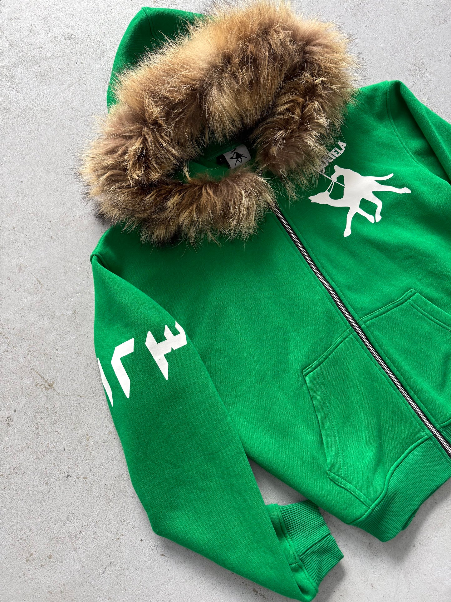 FUR HOOD HOODIE (GREEN)
