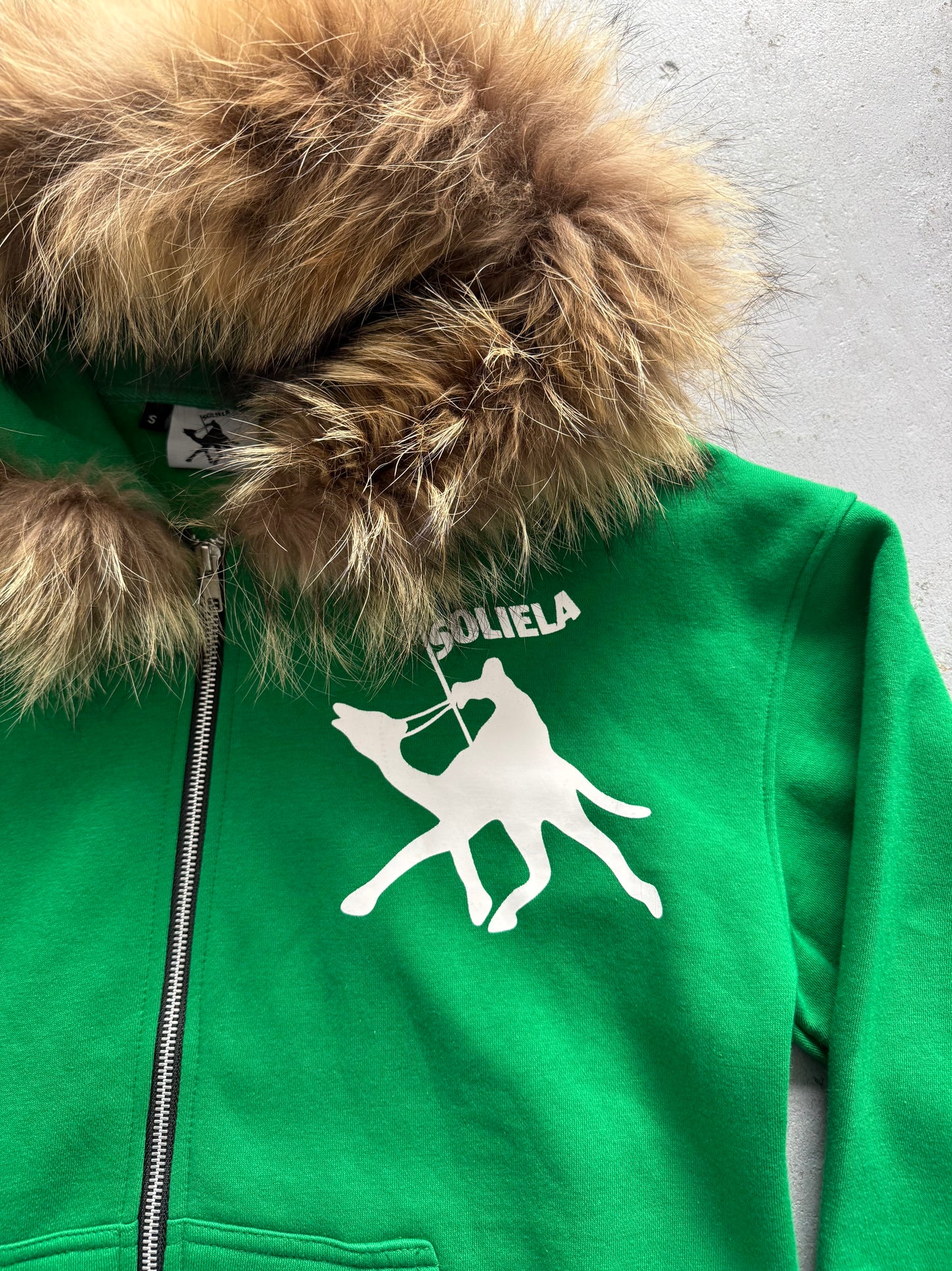 FUR HOOD HOODIE (GREEN)