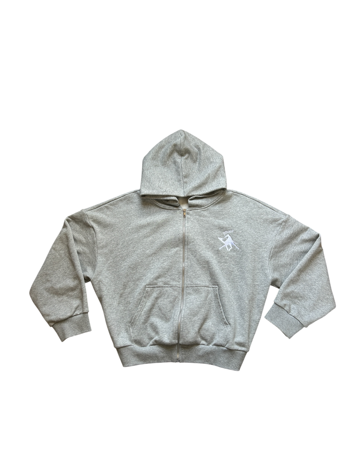 A ZIP UP HOODIE (GREY)