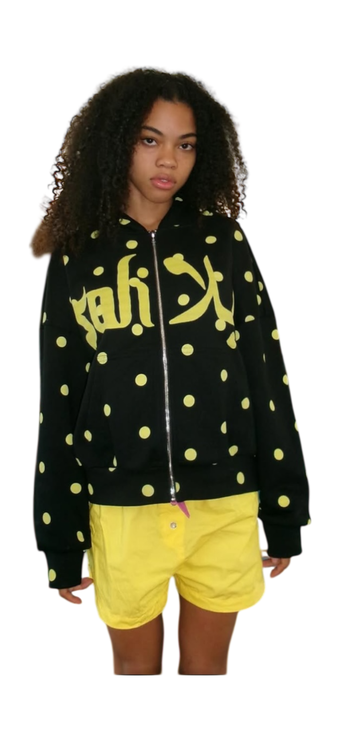 POLKA DOT ZIP UP HOODIE