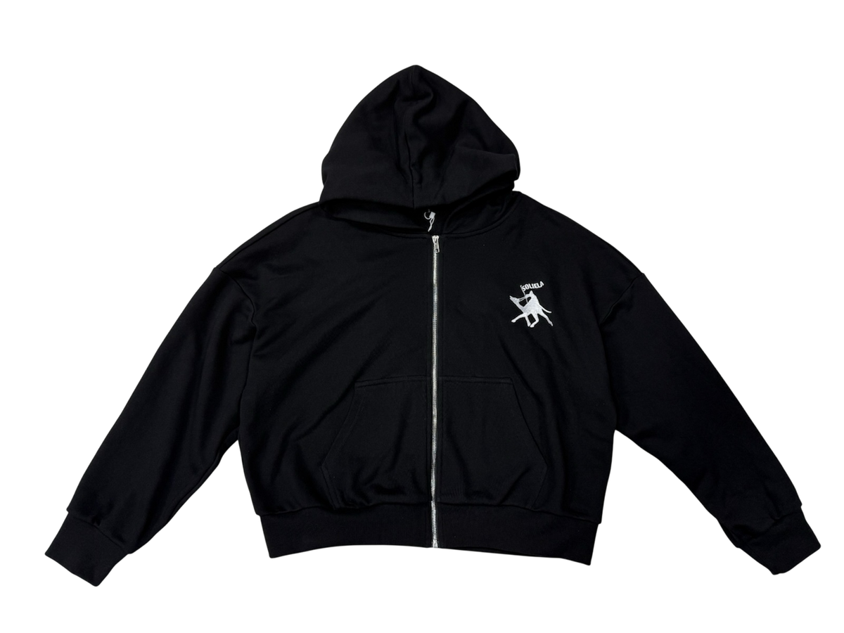 A ZIP UP HOODIE (BLACK)